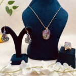 Roopkala Meenakari Agate Jewelry Set