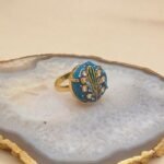 Rose Garden Agate Meenakari Ring - Image 2