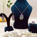 Rose Palace Meenakari Agate Jewelry Set