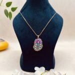 Rose Palace Meenakari Agate Jewelry Set - Image 2