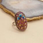 Royal Jharokha Agate Meenakari Ring - Image 2