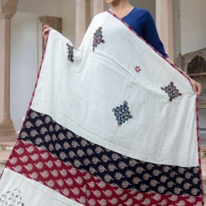 Satrangi Safar Ajrakh Cotton Dupatta - Image 10