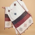 Satrangi Safar Ajrakh Cotton Dupatta - Image 6