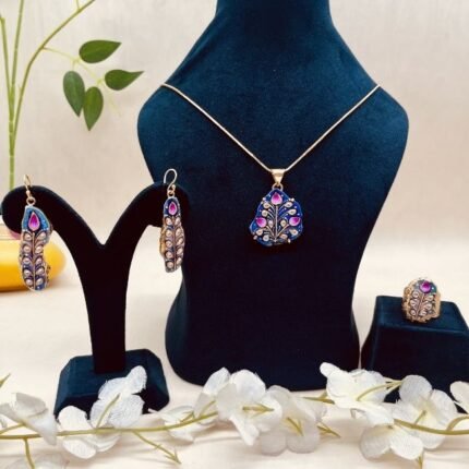Sheesh Mahal Meenakari Agate Jewelry Set