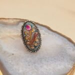 Sheesh Mahal Agate Meenakari Ring - Image 2