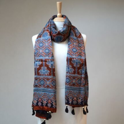 Surmayi Sandhya Ajrakh Modal Silk Stole