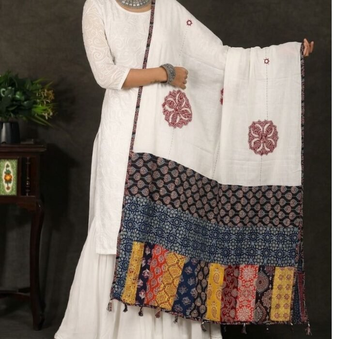 The Royal Ajrakh Cotton Dupatta - Image 5