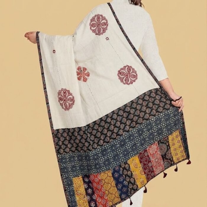 The Royal Ajrakh Cotton Dupatta - Image 4