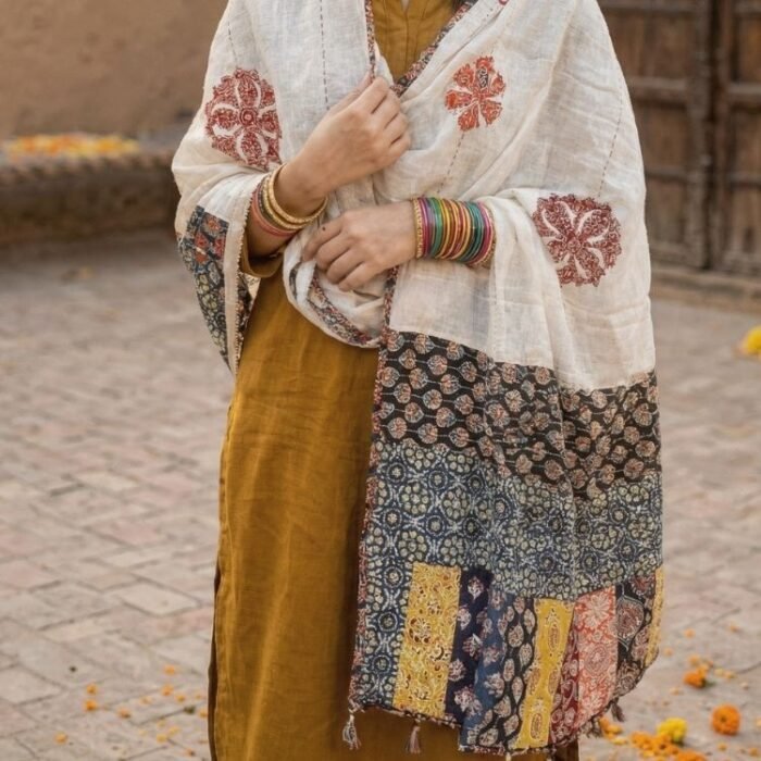 The Royal Ajrakh Cotton Dupatta - Image 2