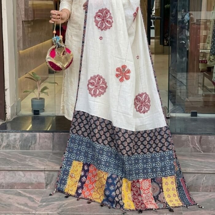 The Royal Ajrakh Cotton Dupatta - Image 8