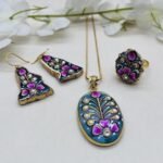 Virasat Bloom Meenakari Agate Jewelry Set - Image 2