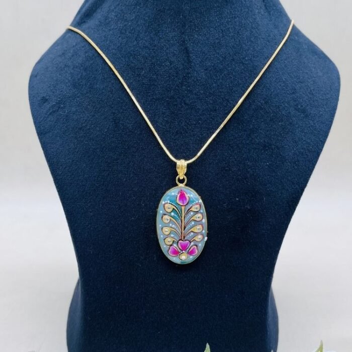Virasat Bloom Meenakari Agate Jewelry Set - Image 3