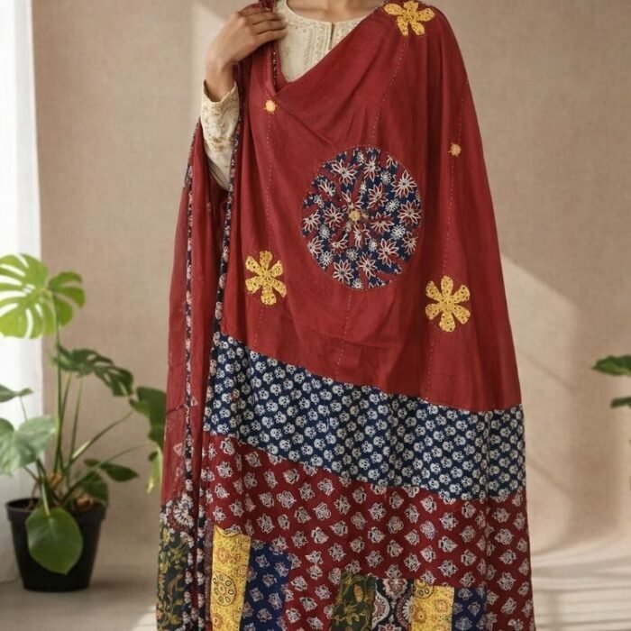 Virasat Touch Ajrakh Cotton Dupatta - Image 7