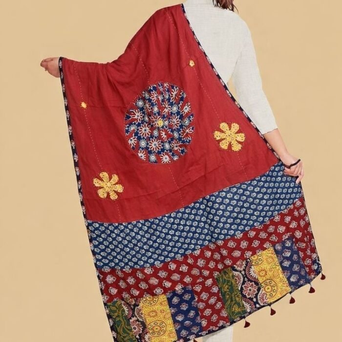 Virasat Touch Ajrakh Cotton Dupatta - Image 5