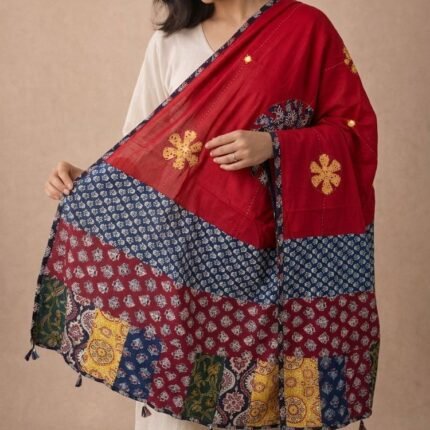 Virasat Touch Ajrakh Cotton Dupatta