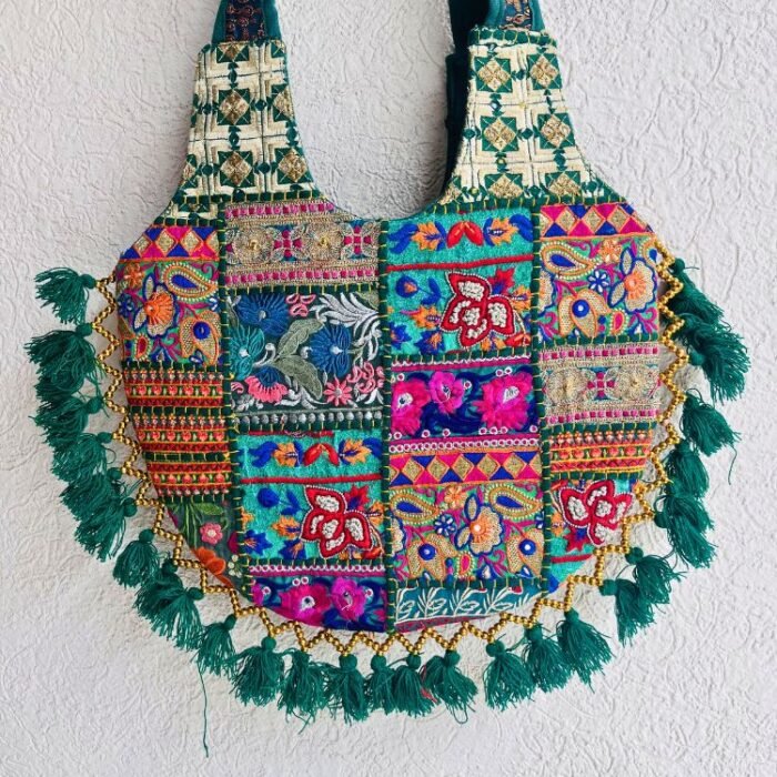 Dark Green Matka Banjara Bag - Image 3