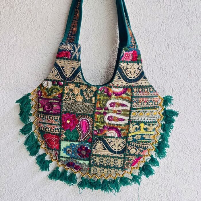 Dark Green Matka Banjara Bag - Image 5