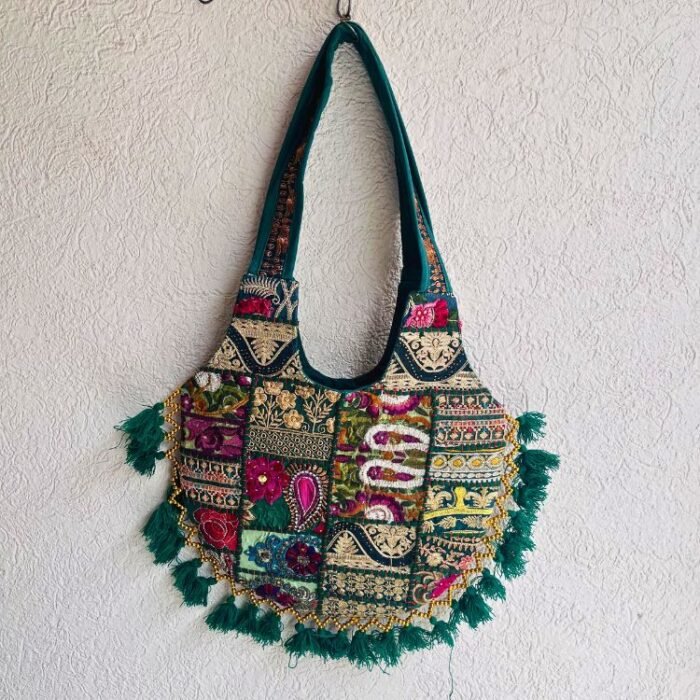 Dark Green Matka Banjara Bag - Image 2