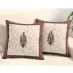 Floral Jaal Block Print Cushion Cover Set of 2