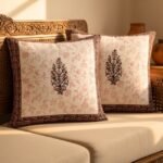 Floral Jaal Block Print Cushion Cover Set of 2 - Image 8