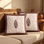 Floral Jaal Block Print Cushion Cover Set of 2 - Image 7