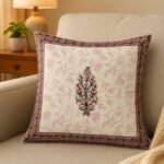 Floral Jaal Block Print Cushion Cover Set of 2 - Image 6