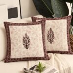Floral Jaal Block Print Cushion Cover Set of 2 - Image 5