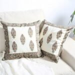 Gulbahar Charbagh Block Print Cushion Cover Set of 2