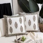 Gulbahar Charbagh Block Print Cushion Cover Set of 2 - Image 4
