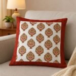 Guldaan Bloom Block Print Cushion Cover Set of 2 - Image 2
