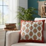 Guldaan Bloom Block Print Cushion Cover Set of 2 - Image 3