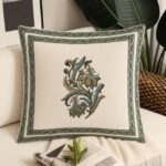 Heritage Bloom Block Print Cushion Cover Set of 2 - Image 3
