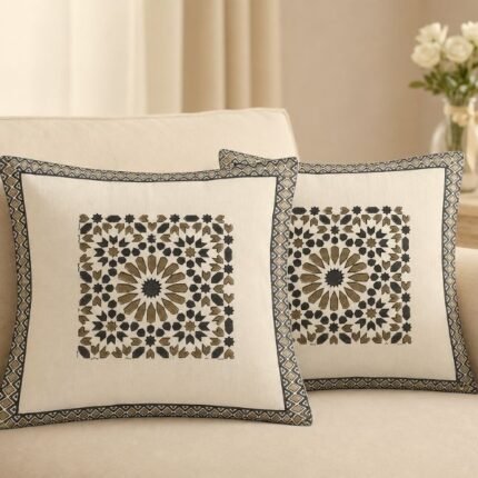Jaal Medallion Block Print Cushion Cover Set of 2