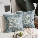 Neel Jaali Floral Block Print Cushion Cover Set of 2 - Image 4