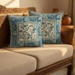 Neel Jaali Floral Block Print Cushion Cover Set of 2 - Image 3