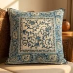 Neel Jaali Floral Block Print Cushion Cover Set of 2 - Image 2