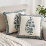 Neel Pushp Block Print Cushion Cover Set of 2