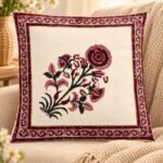 Royal Gulab Block Print Cushion Cover Set of 2 - Image 8