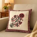 Royal Gulab Block Print Cushion Cover Set of 2 - Image 2