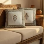 Sunehri Guldaan Block Print Cushion Cover Set of 2 - Image 4