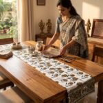 Gulrang Jaal Hand Block Printed Cotton Table Runner - Image 7