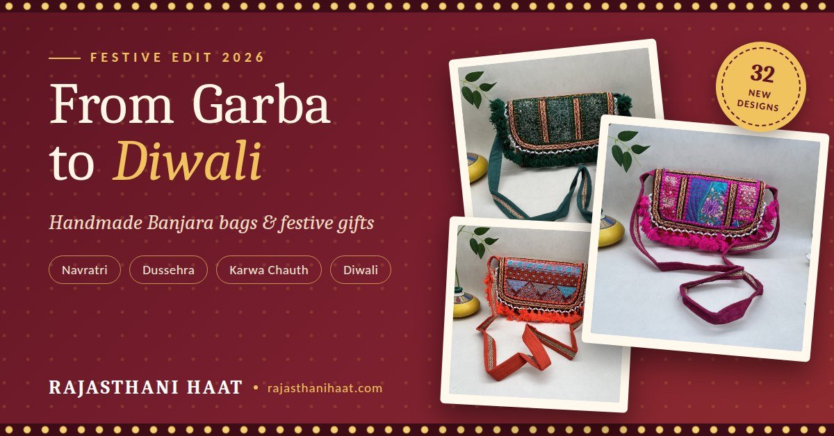 From Garba to Diwali 2026 - handmade Banjara sling bags and festive gifts by Rajasthani Haat