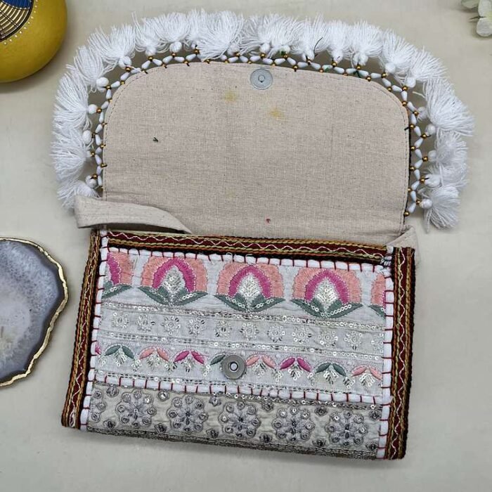 Chandni Garden Banjara Sling Bag - Inside view with magnetic clasp