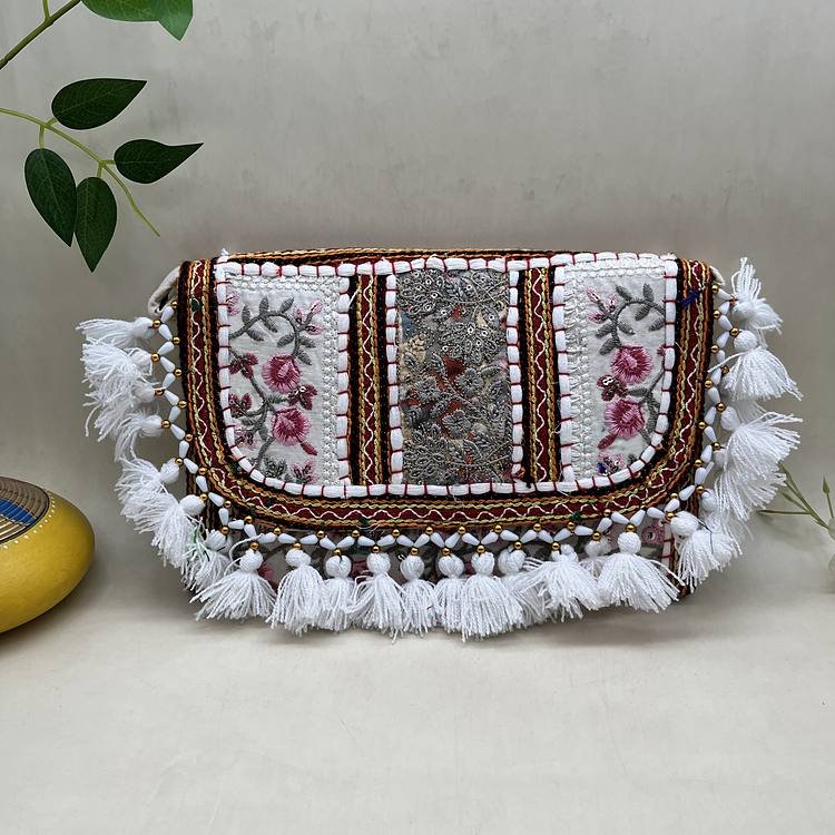 Gulabi Bloom Banjara Sling Bag - Front view