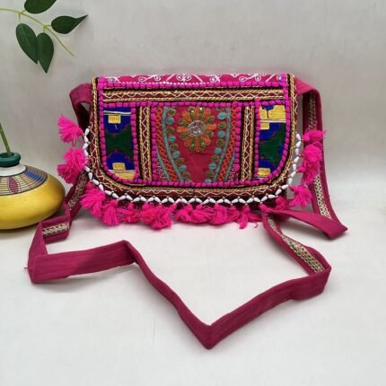 Gulmohar Glow Banjara Sling Bag - With strap