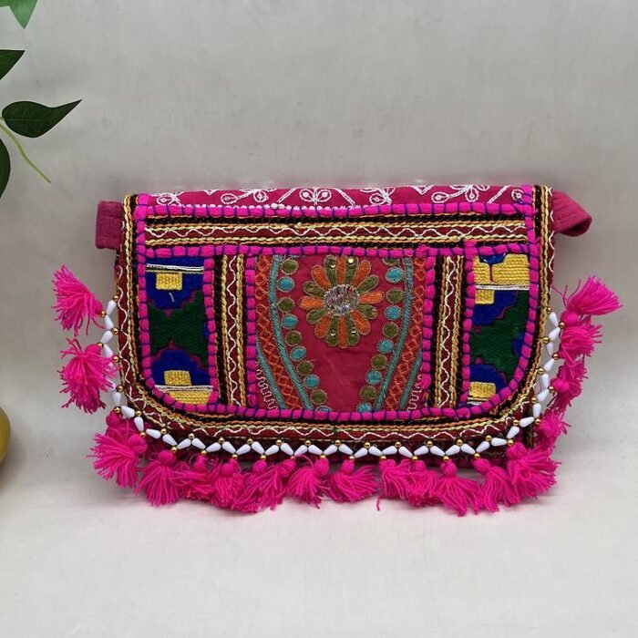 Gulmohar Glow Banjara Sling Bag - Front view