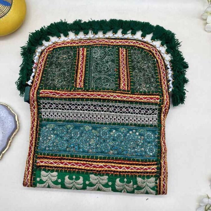 Hariyali Charm Banjara Sling Bag - Flap opened out