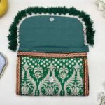 Hariyali Charm Banjara Sling Bag - Inside view with magnetic clasp