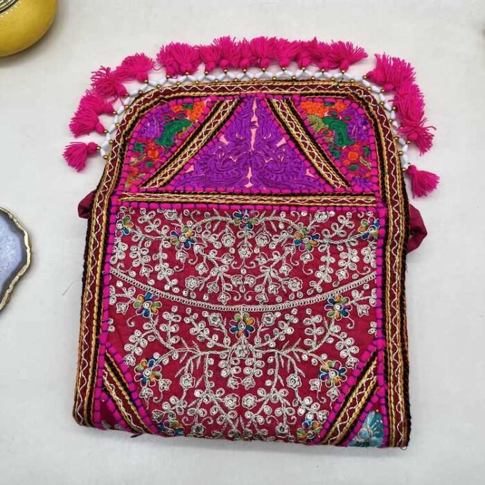 Holi Rang Banjara Sling Bag - Flap opened out