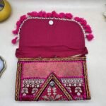Holi Rang Banjara Sling Bag - Inside view with magnetic clasp